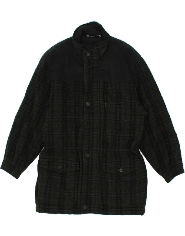 JUPITER Mens Overcoat UK 40 Large Green Check