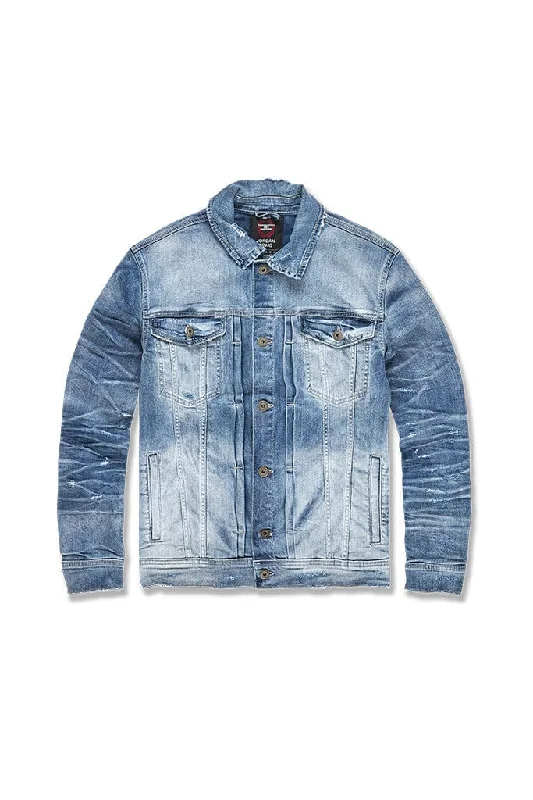 Big Men's Hamilton Denim Trucker Jacket (Aged Wash)