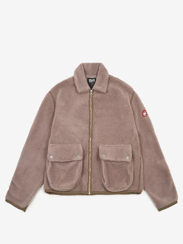 C.E Cav Empt Collared Boa Zip Up - Khaki