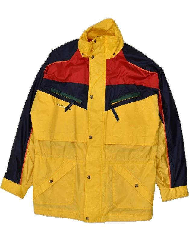 VINTAGE Mens Rain Jacket UK 40 Large Yellow Colourblock