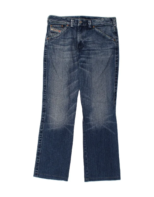 DIESEL Mens Straight Jeans W33 L32 Blue Cotton