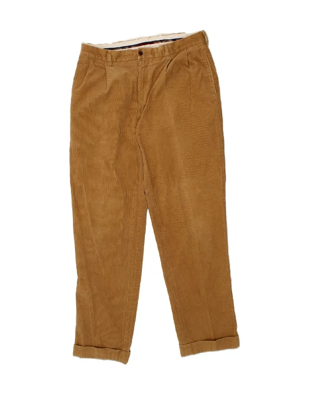 POLO RALPH LAUREN Mens Tapered Corduroy Trousers W36 L34 Beige Cotton