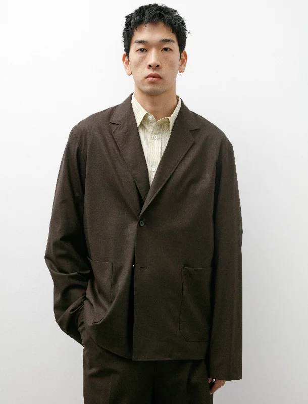 Stretch Wool Jacket Brown