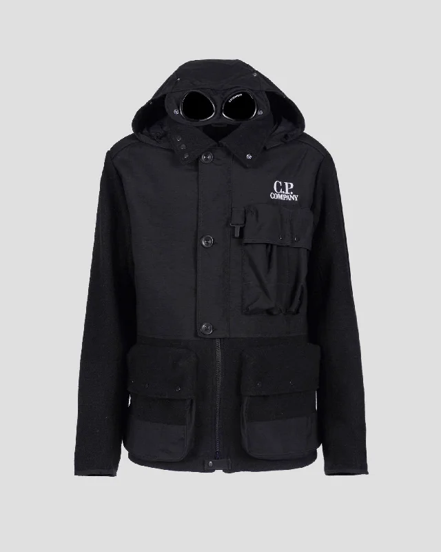 C.P. Duffel Mixed Goggle Jacket Black