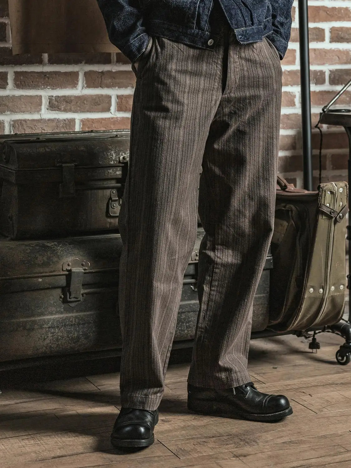 1920s Pinstripes Working Class Pants - Vintage Gentlemen Suit Trousers