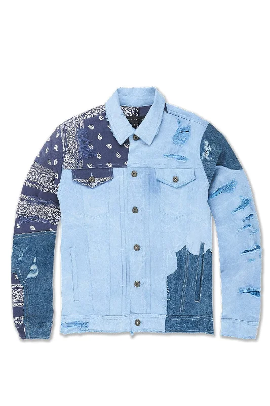 Big Men's Paisley Denim Trucker Jacket (Colts)