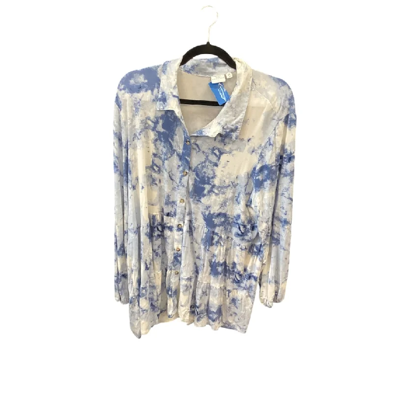 Top Long Sleeve By New Directions In Blue, Size: 2x