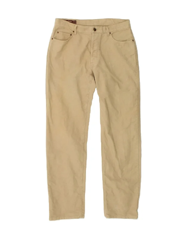 MARLBORO CLASSICS Mens Slim Casual Trousers W36 L34 Beige Cotton