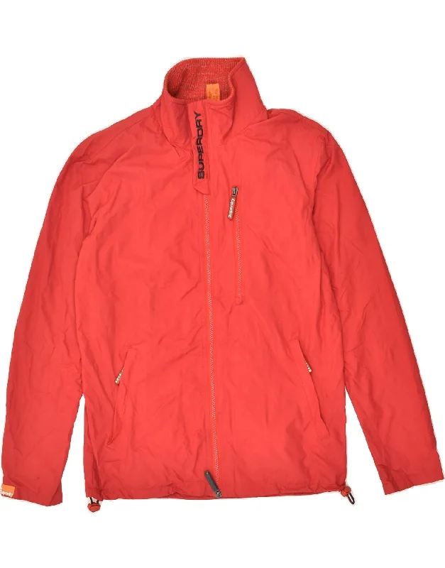 SUPERDRY Mens Rain Jacket UK 36 Small Red Polyester