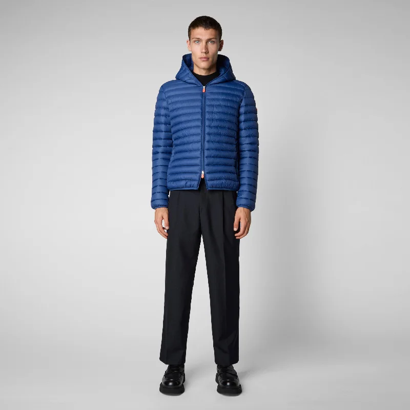 Men's Donald Hooded Puffer Jacket In Eclipse Blue