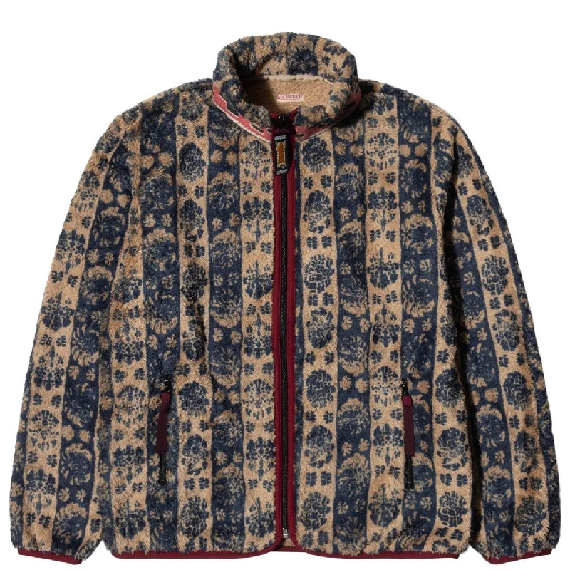 DAMASK STRIP FLEECE ZIP BLOUSON