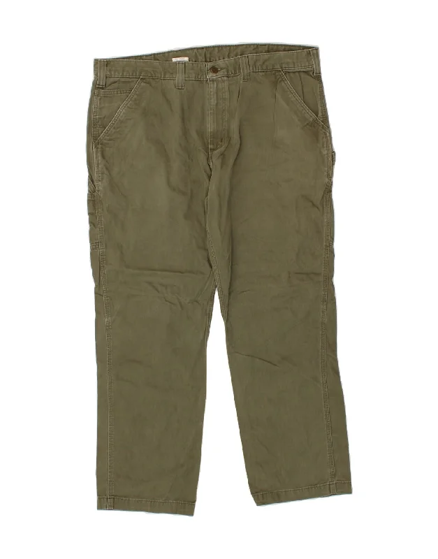 CARHARTT Mens Relaxed Fit Chino Trousers W42 L32 Khaki Cotton