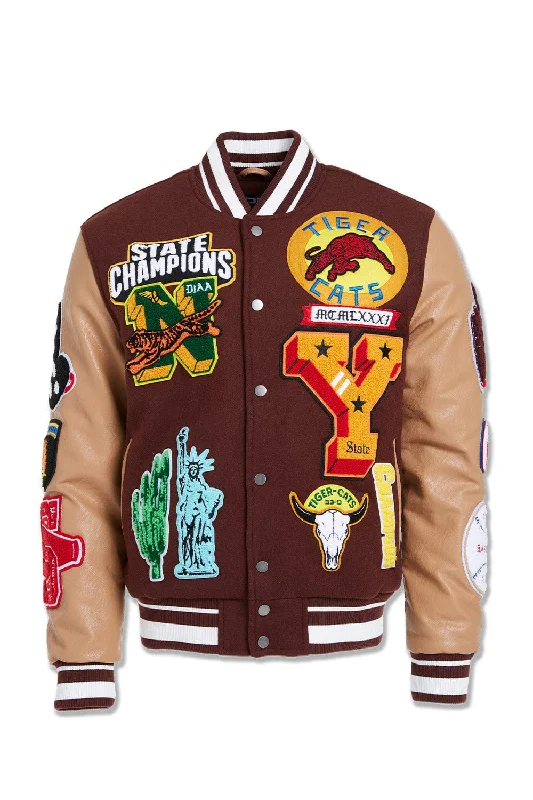 Big Men's Empire City Varsity Jacket (Ruby)