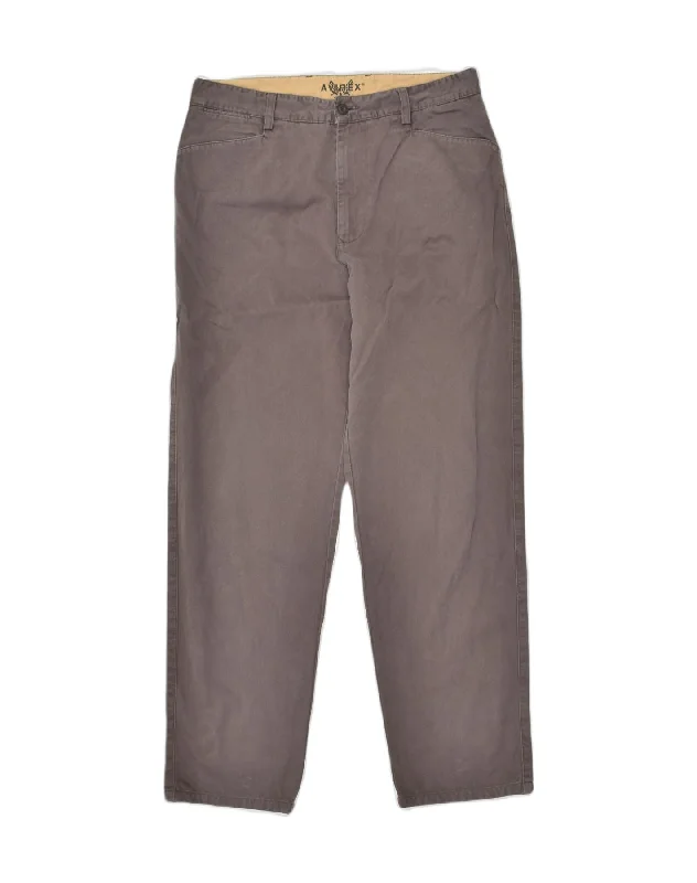 AVIREX Mens Straight Chino Trousers W34 L31 Brown Cotton