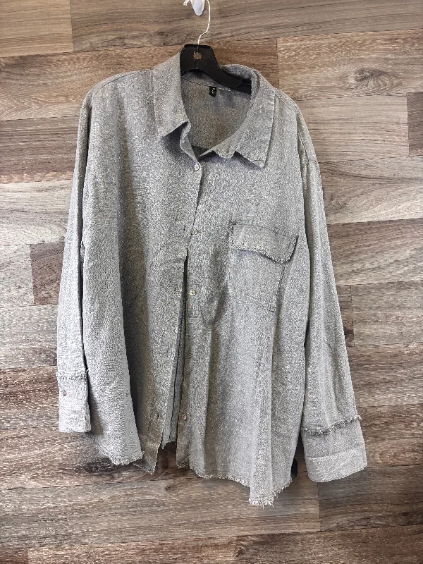 Tunic Long Sleeve By Divided In Grey, Size: Xl