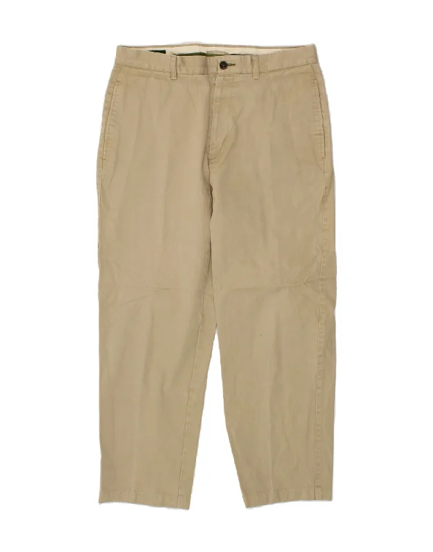 ORVIS Mens Straight Chino Trousers W33 L27 Beige Cotton