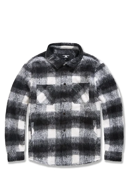 Big Men's See You In Paradise Flannel Shacket (Black)