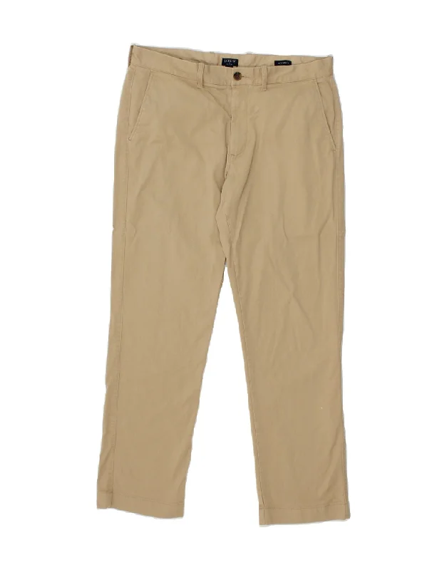 J. CREW Mens Straight Chino Trousers W33 L28  Beige Cotton