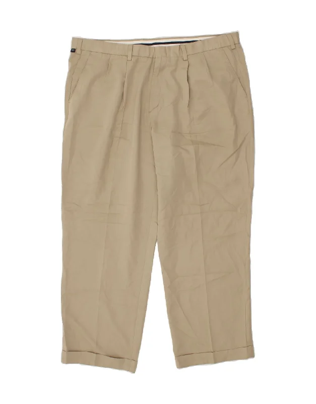 DOCKERS Mens Pegged Chino Trousers W42 L30 Beige Polyester