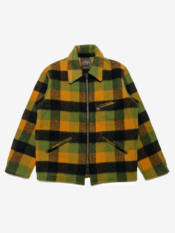 Beams Plus Sports Jacket Wool Plaid - Green