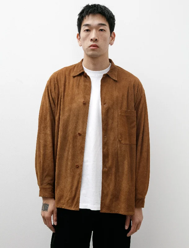 Suede Shirt Jacket Brown