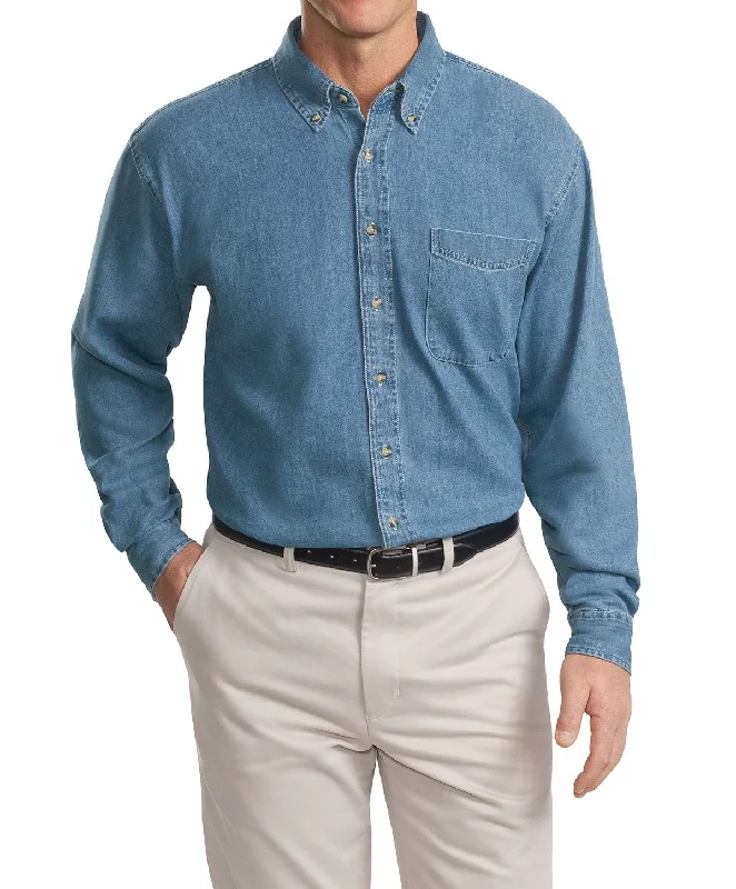 Men's Tall Long Sleeve Denim Work Shirt