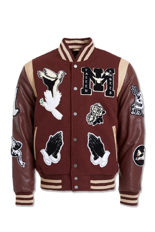 Big Men's Fallen Angels Varsity Jacket (Chocolate)