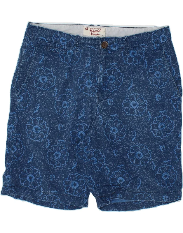 PENGUIN Mens Chino Trousers W32 Medium  Blue Floral