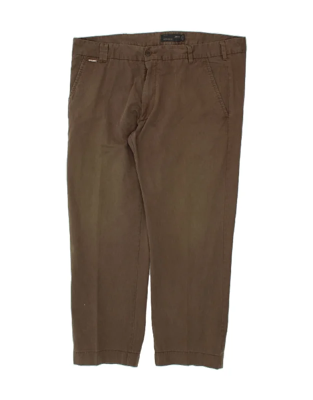 MARLBORO CLASSICS Mens Tapered Chino Trousers W42 L29 Brown Cotton