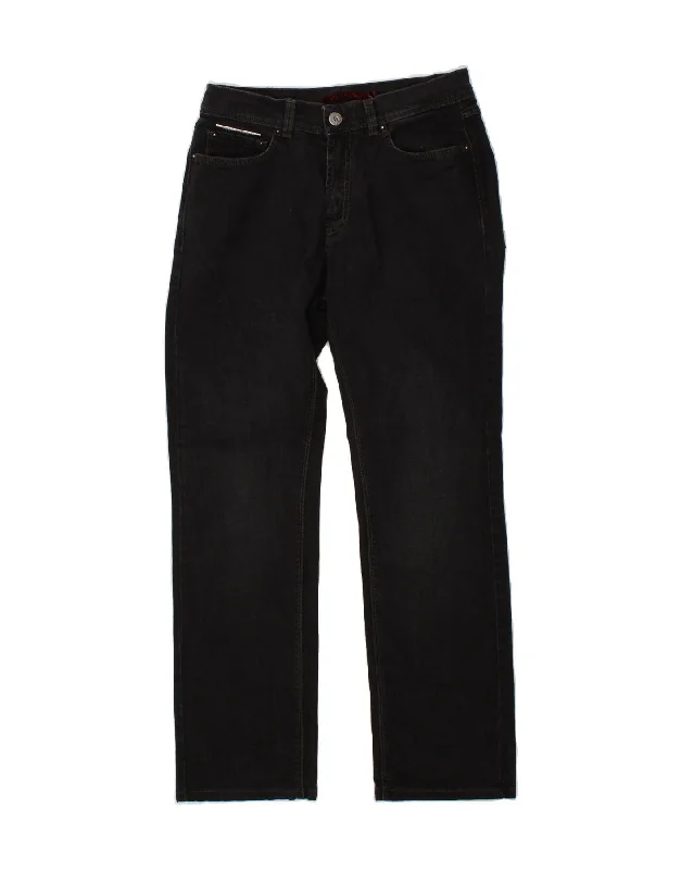 TRUSSARDI Mens Straight Jeans W30 L30 Black Cotton