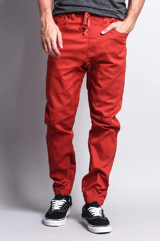 Men's Jogger Twill Pants (Burnt Orange)