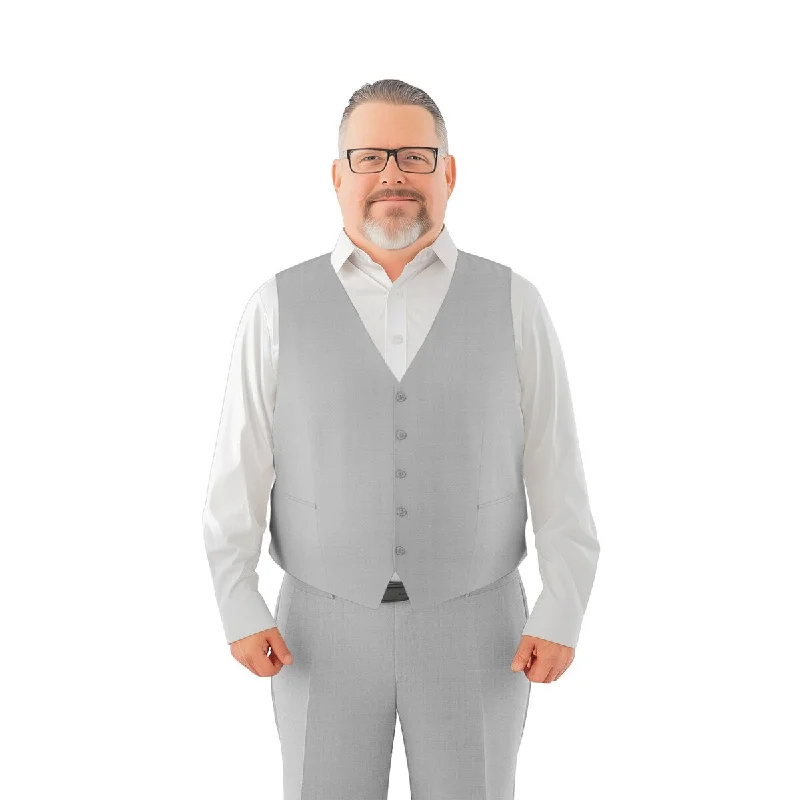 Mens Big & Tall Tailored Fit Suit Separates Vest Only, Light Grey