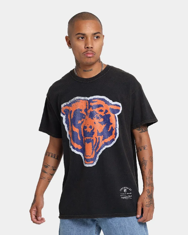 Mitchell & Ness Chicago Bears Oversized Logo Short Sleeve Vintage T-Shirt Vintage Black