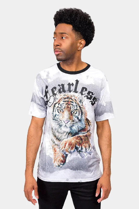 Embossed Fearless Tiger T-Shirt