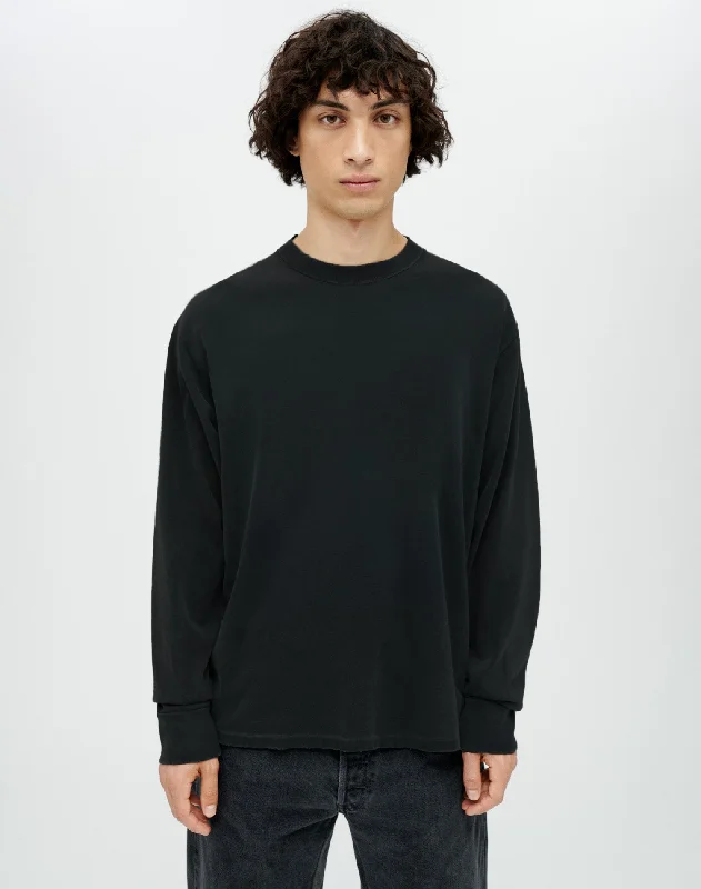 Hanes Loose Long Sleeve Tee - Aged Black