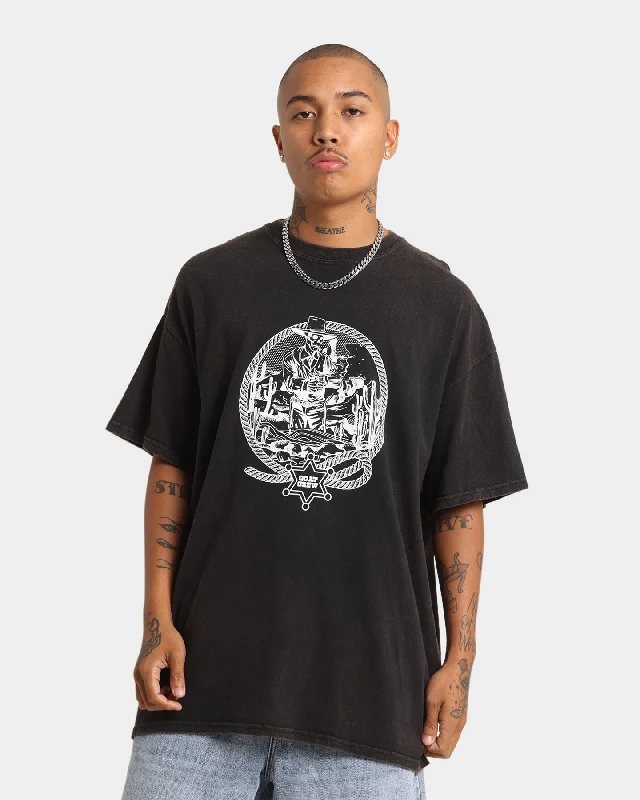 Goat Crew Cowboy Drawing Vintage T-Shirt Black Wash