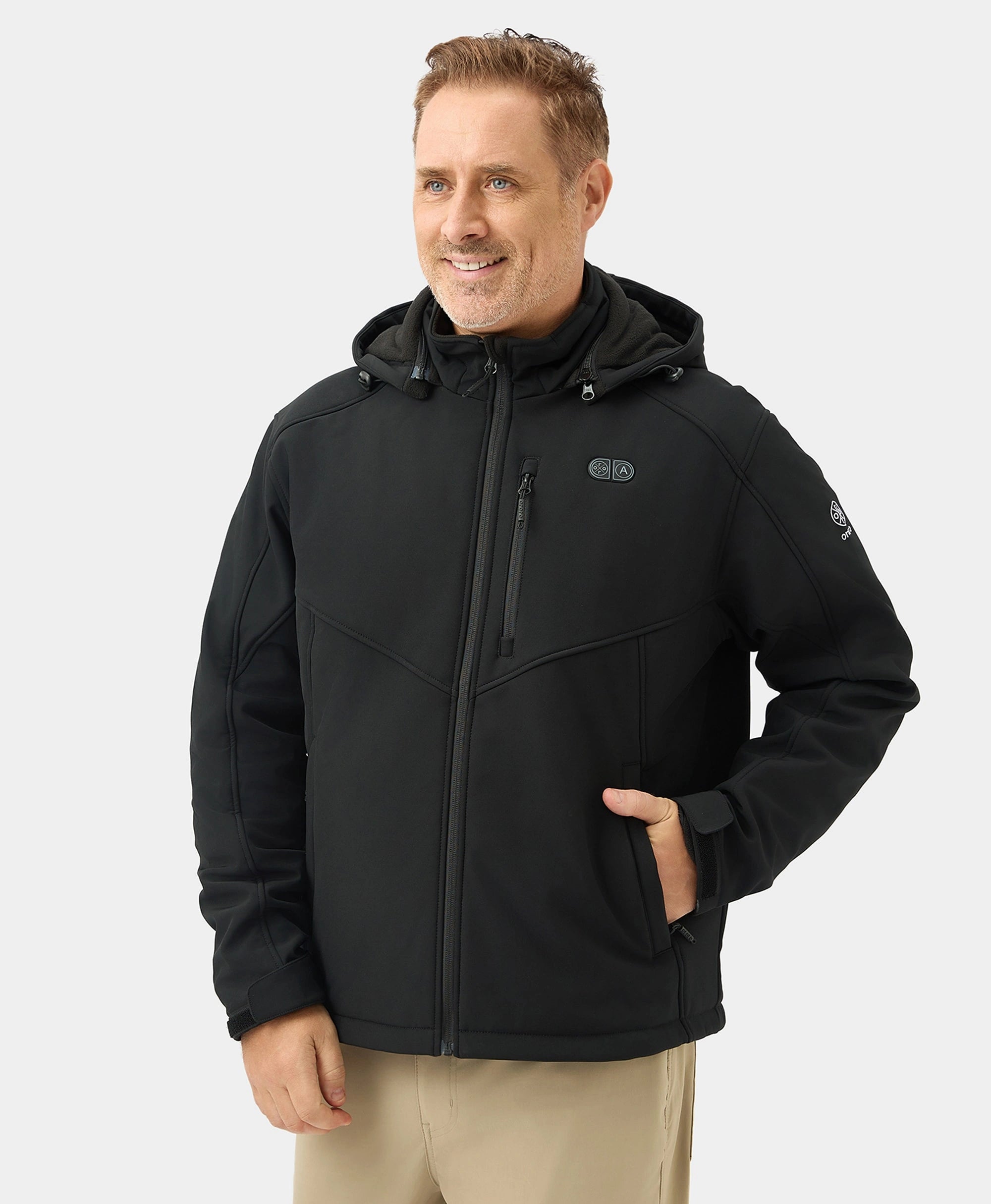 Men's Dual Control Heated Jacket With 5 Heating Zones (Chest Heating) - Black