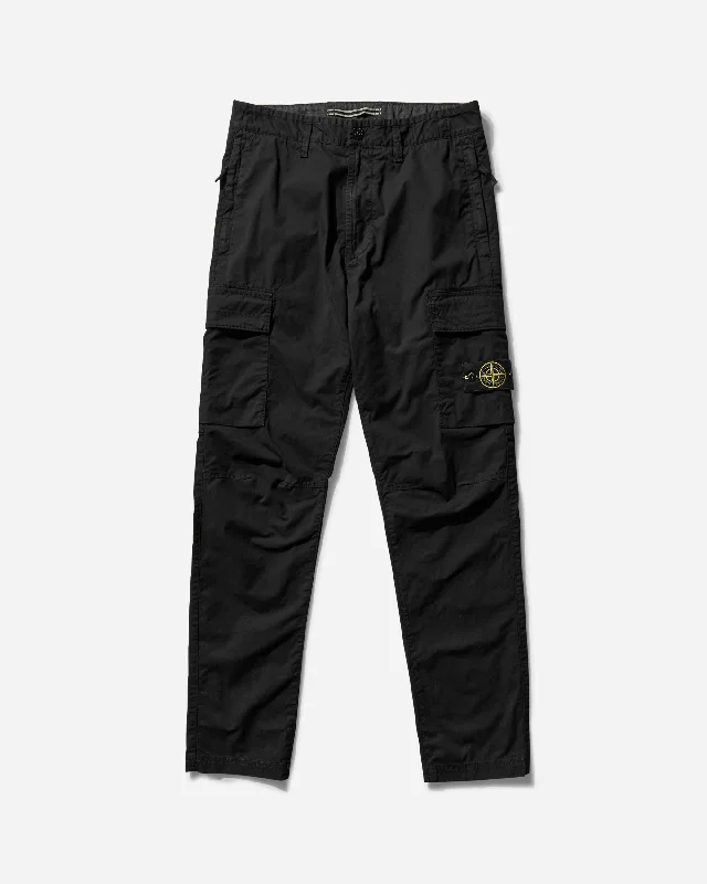 Men's Regular Tapered Cargo Trousers Black