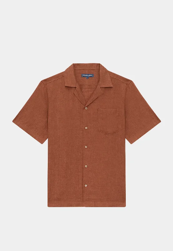 Frescobol Angelo Linen Shirt S/S Dark Coral