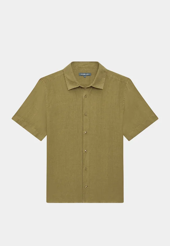 Frescobol Castro Classic Linen Shirt GD Spinach