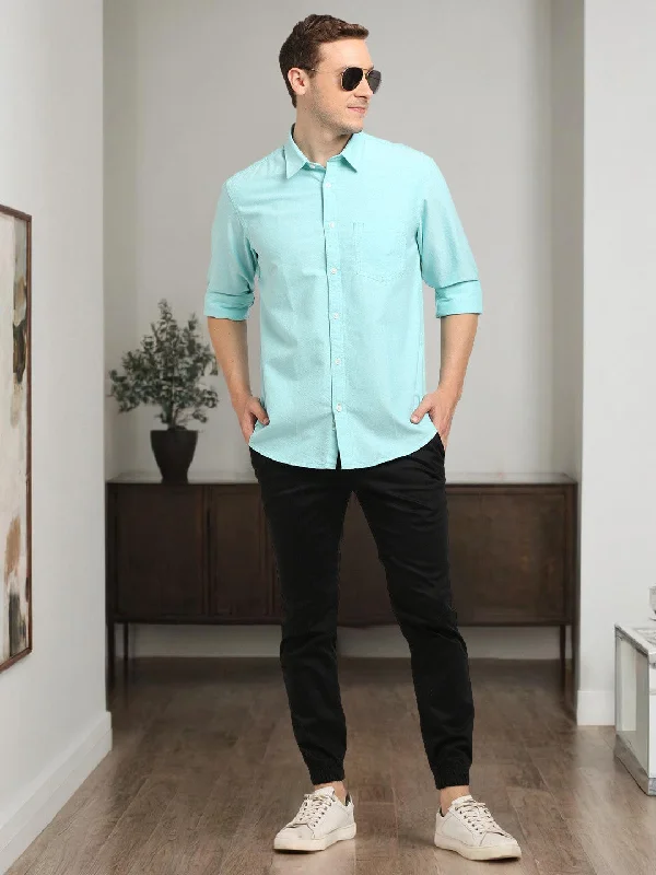 Men Solid Full Sleeve Cotton Shirt