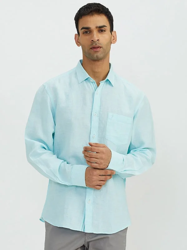 Men Solid Full Sleeve Linen Shirt