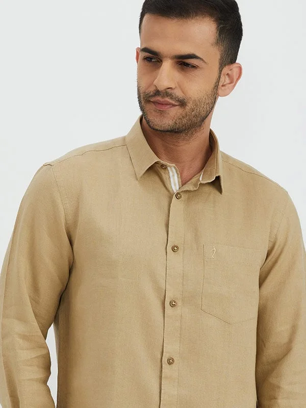 Men Solid Full Sleeve Linen Shirt