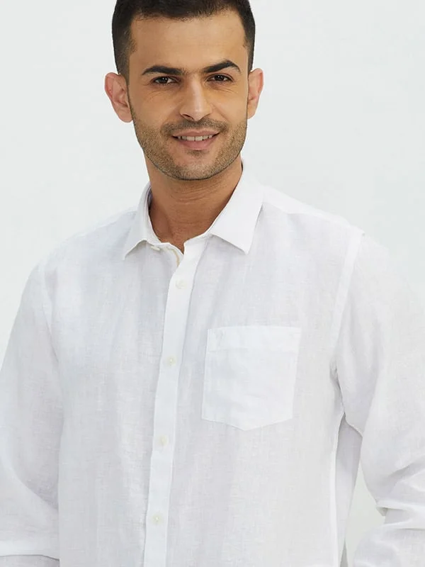 Men Solid Full Sleeve Linen Shirt