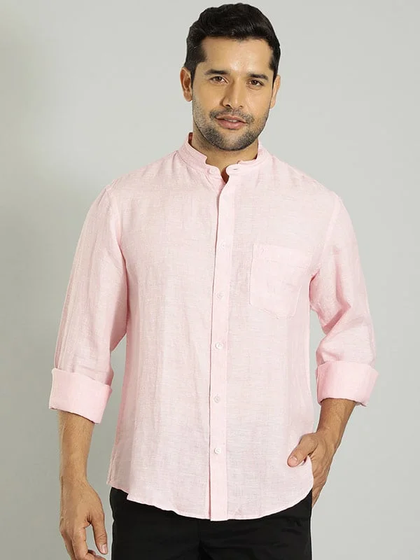 Men Solid Full Sleeve Linen Shirt