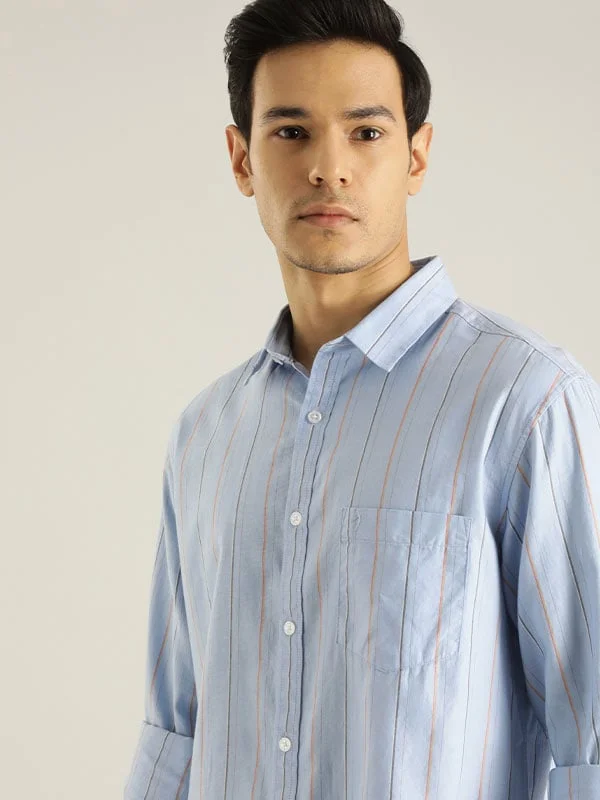 Men Striped Full Sleeve Cotton Shirt