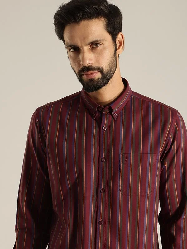 Men Striped Full Sleeve Cotton Shirt