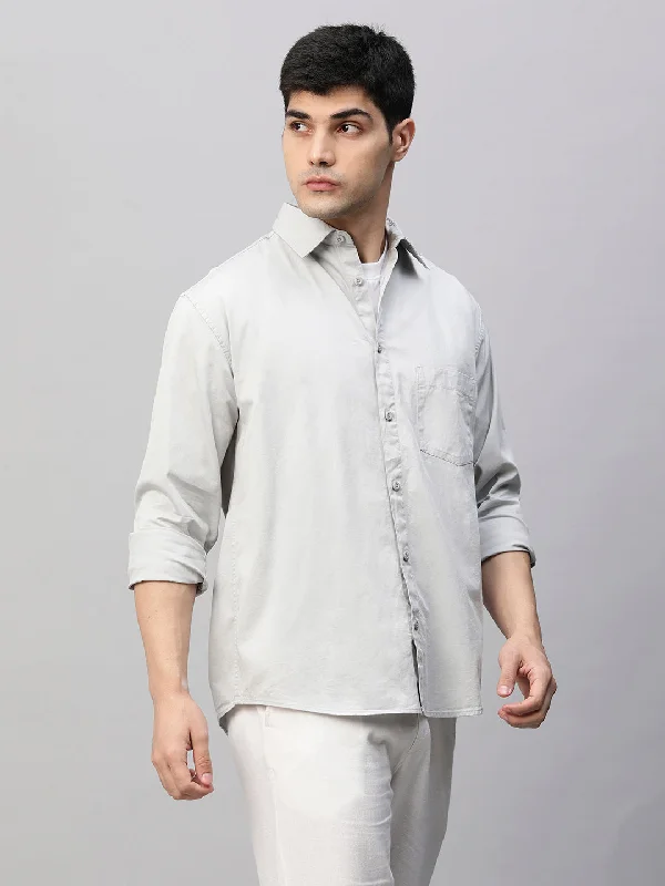 Mens Full Sleeve Shirt - Ash Grey