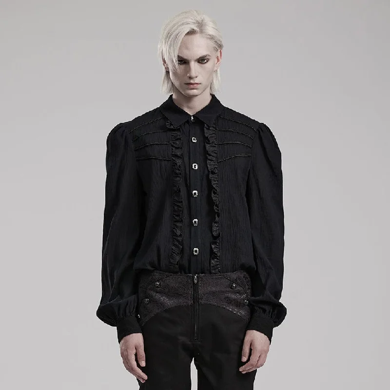 Men's Gothic Puff Sleeved Ruffled Shirt