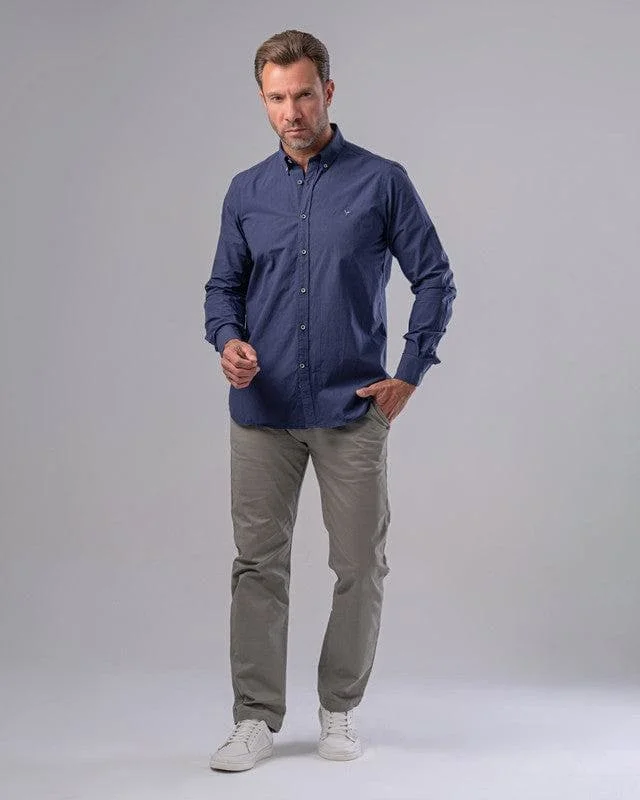 LONG SLEEVE PLAIN SHIRT - NAVY